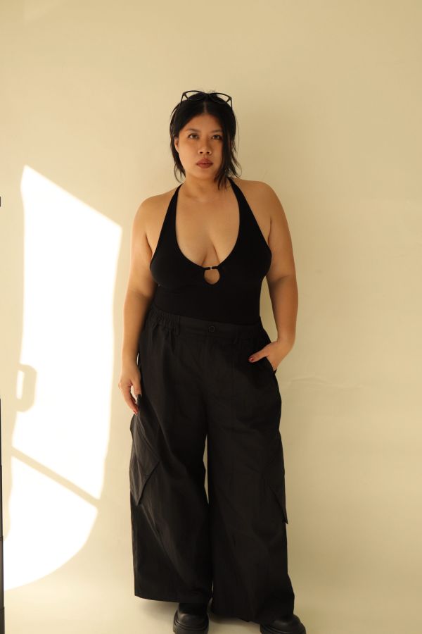 【EASE】大口袋寬鬆工裝褲(黑) 