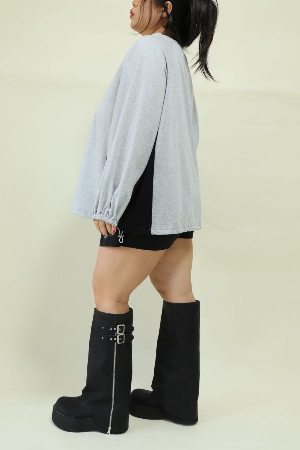 【粗腿可以】直腿拉鍊厚底褲管靴 