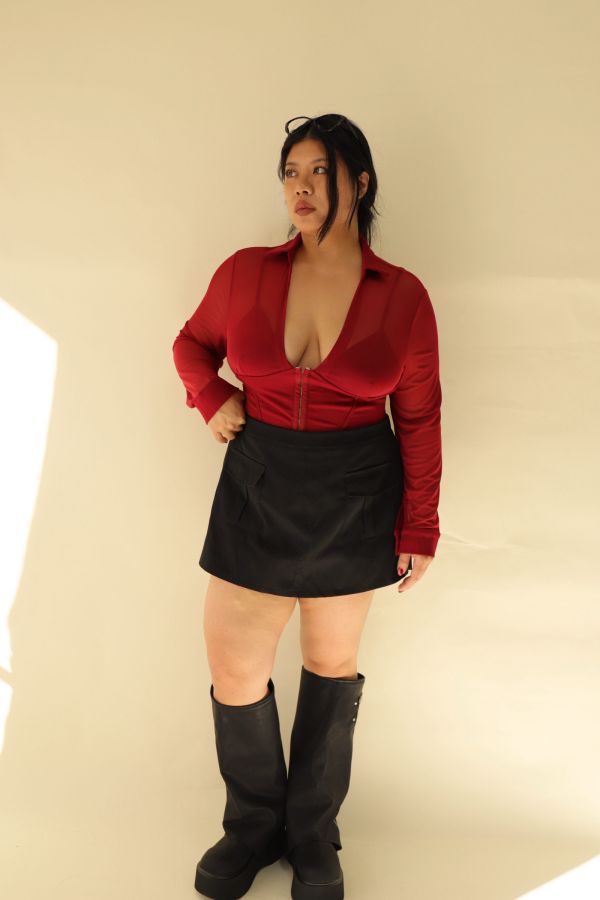 鬆緊腰工裝褲裙 