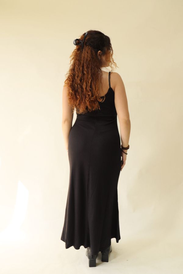 【 EASE 】仿羊絨細肩精緻洋裝(黑) 