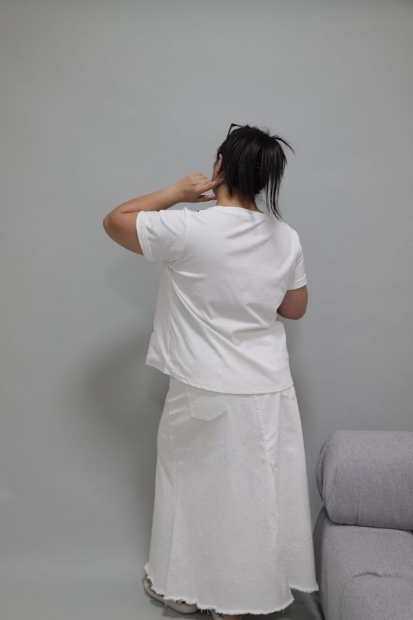 【EASE】不易皺設計感背心T-白 