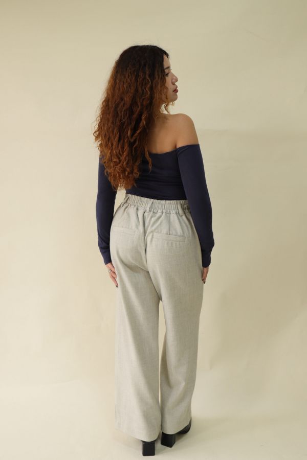 【EASE】長腿系修胯斜紋直筒褲(灰) 