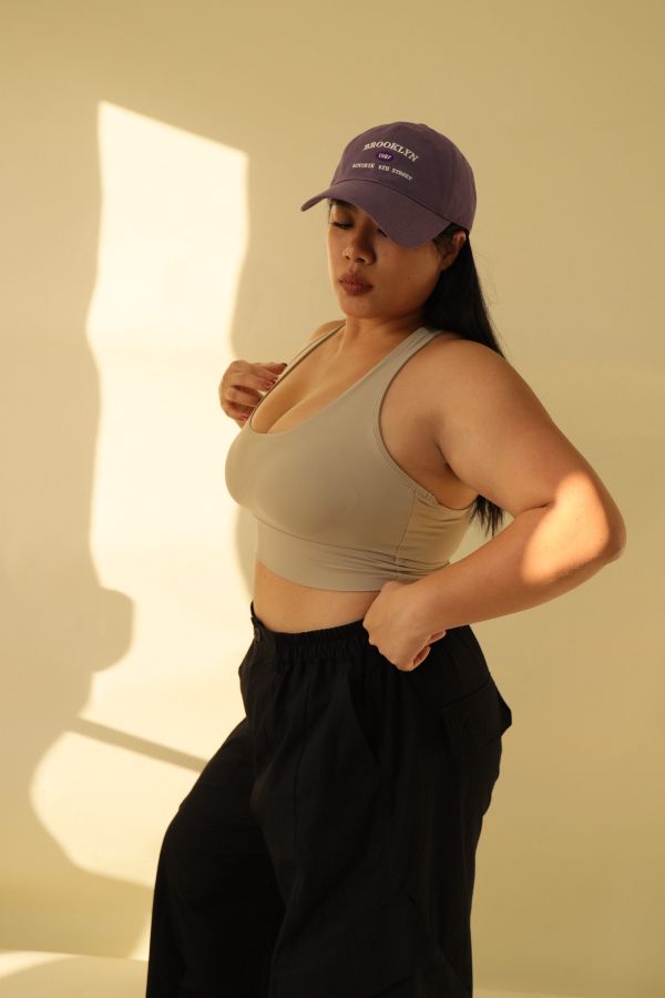 大胸沒問題工字美背運動內衣 (紫、卡其) 