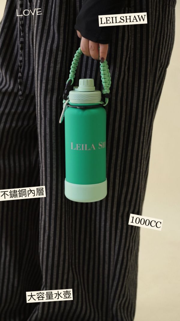 撞色不鏽鋼保溫/保冰水瓶1L (不挑色) 