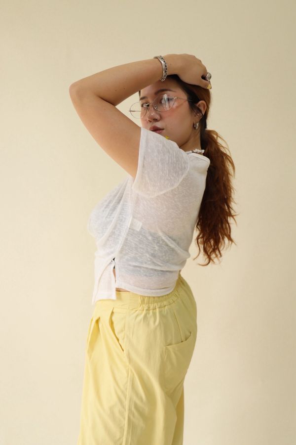 微透不規則圓領T(白) 