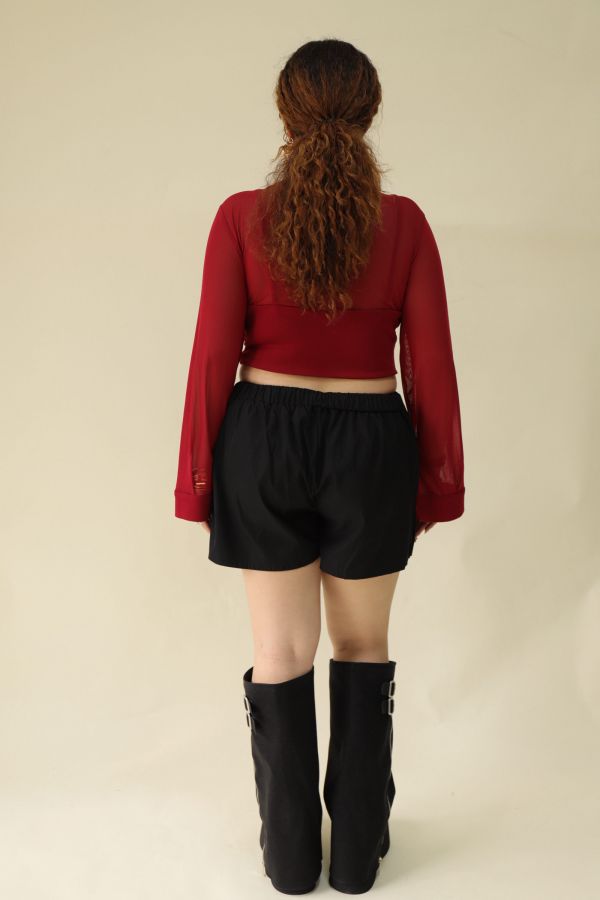 鬆緊腰工裝褲裙 