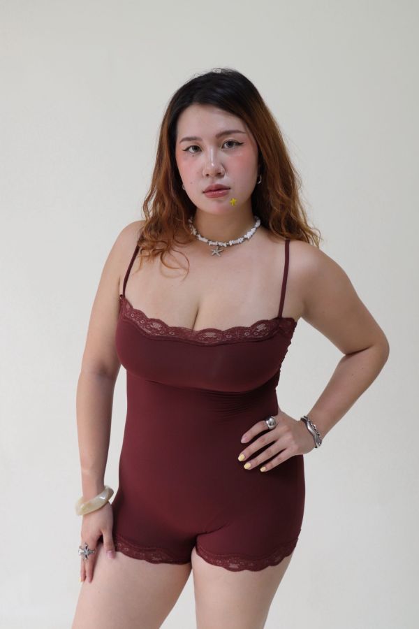 四角款-辣妹日常彈力好搭BODYSUIT(黑、咖、深紅) 