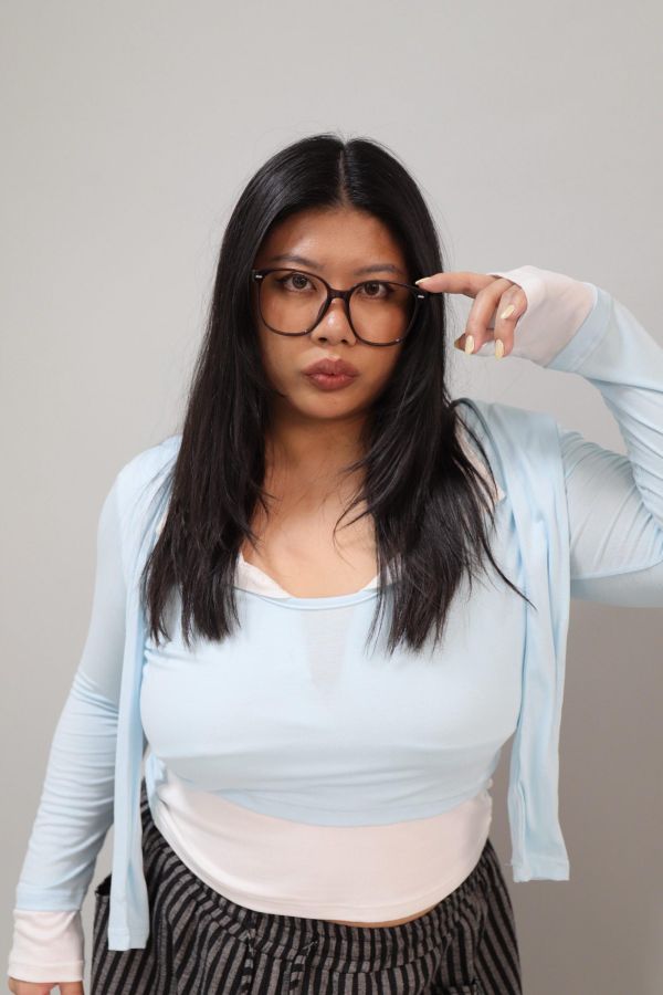 【寬圓臉友善】小臉天花板-15.5CM鏡框 (送磁吸收納盒) 