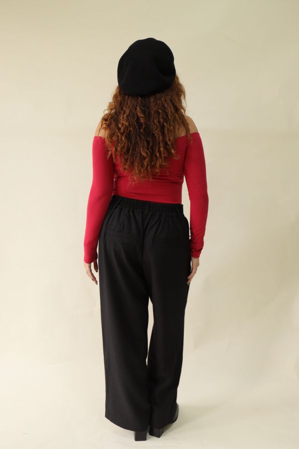 【EASE】長腿系修胯斜紋直筒褲(黑) 