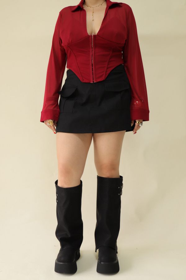 【粗腿可以】直腿拉鍊厚底褲管靴 