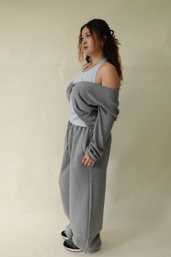 【EASE】掛脖假兩件針織上衣 (灰) 