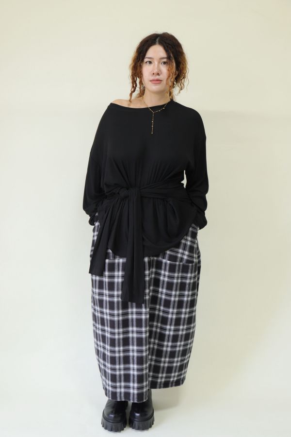 舒服穿假兩件綁帶上衣(黑) 