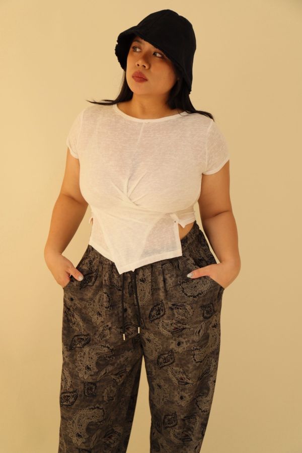 微透不規則圓領T(白) 