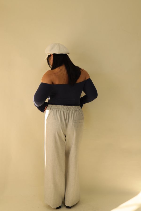 【EASE】長腿系修胯斜紋直筒褲(灰) 