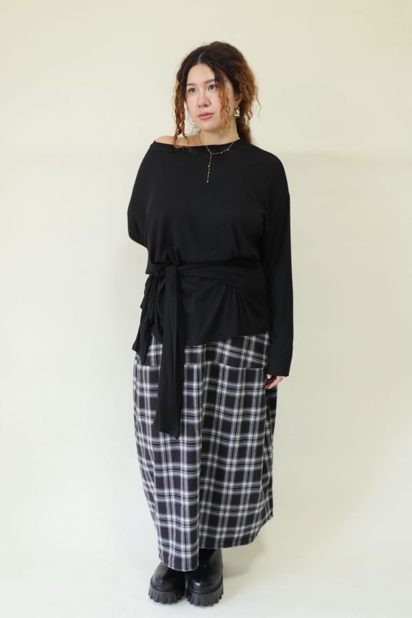 舒服穿假兩件綁帶上衣(黑) 