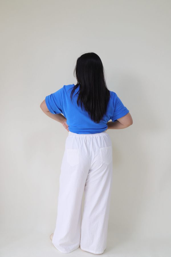 【EASE】梨形女孩一定要買涼涼雙釦褲-白 