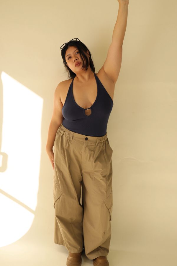 【EASE】大口袋寬鬆工裝褲(棕) 