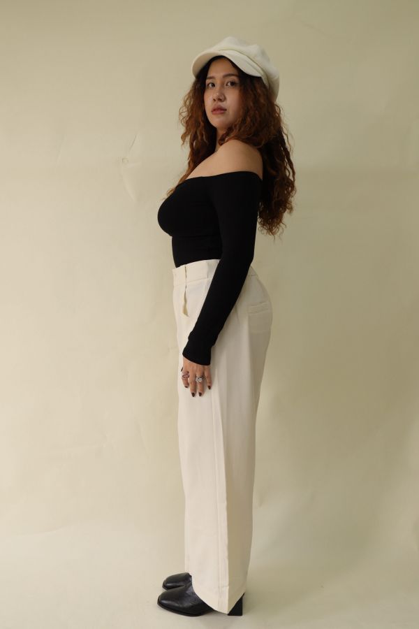 【EASE】長腿系修胯斜紋直筒褲(杏) 