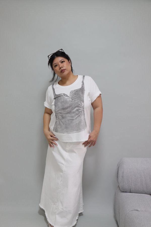 【EASE】不易皺設計感背心T-白 