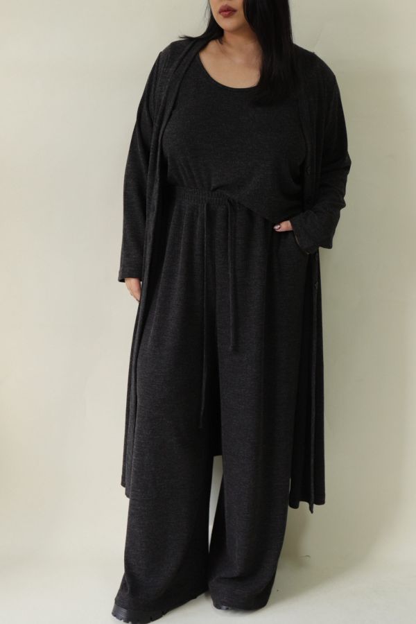 【EASE】新年封神超修身針織三件套-深灰 