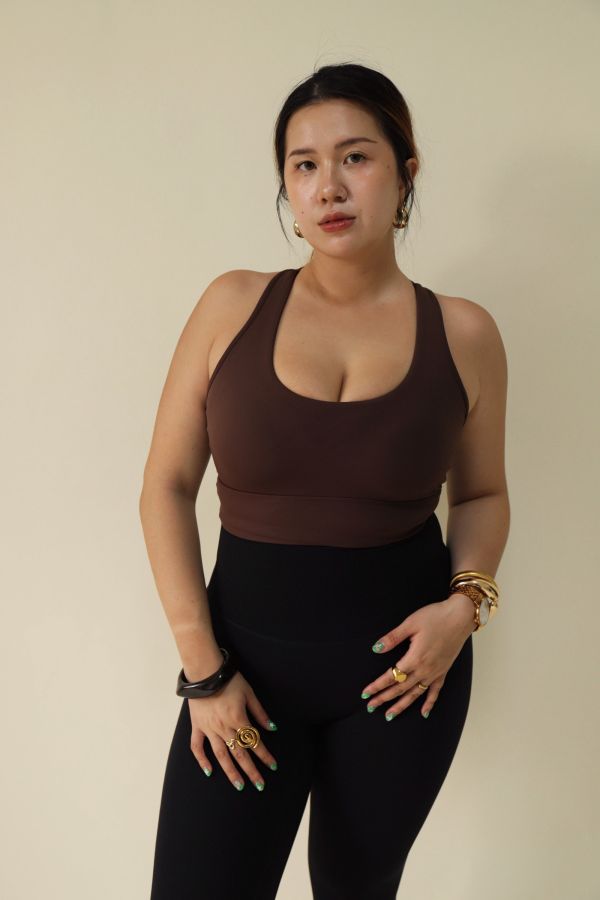 大胸沒問題工字美背運動內衣 (藍、咖、黃) 