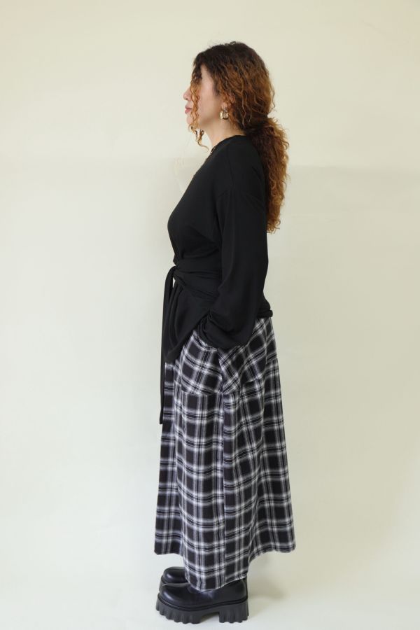 舒服穿假兩件綁帶上衣(黑) 