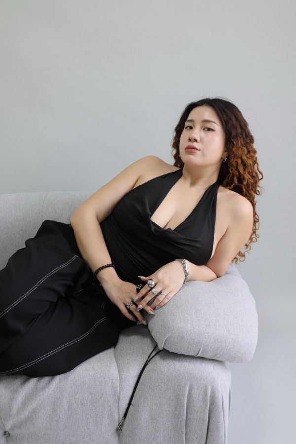 翻領掛脖皺皺上衣 