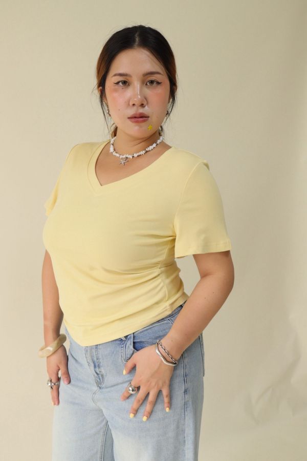【EASE】肉肉女孩要買版型神T-黃 