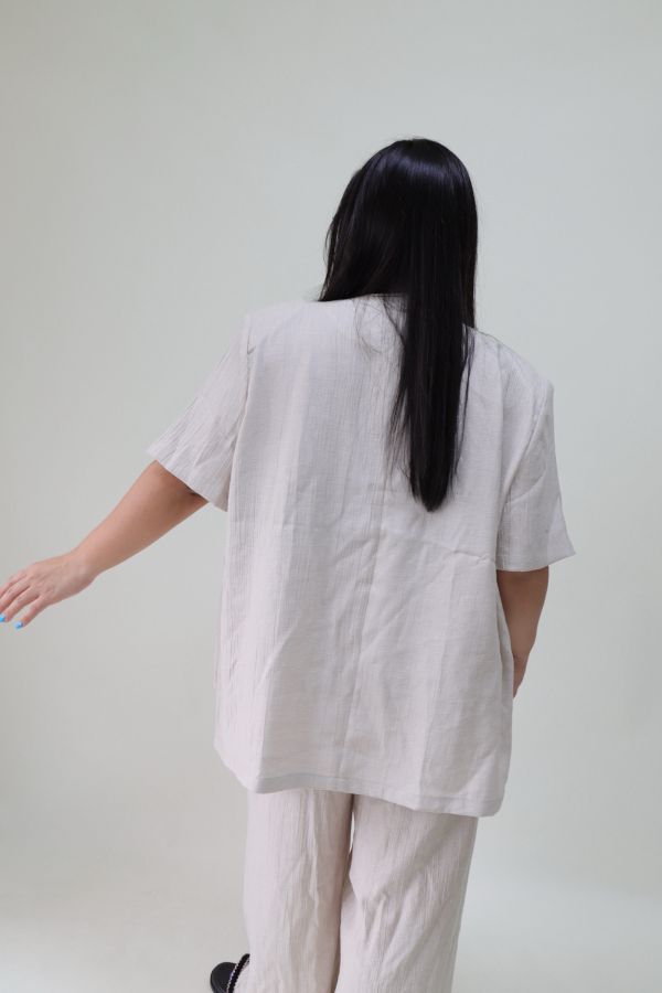 【EASE】夏日白開水造型西裝外套-杏 