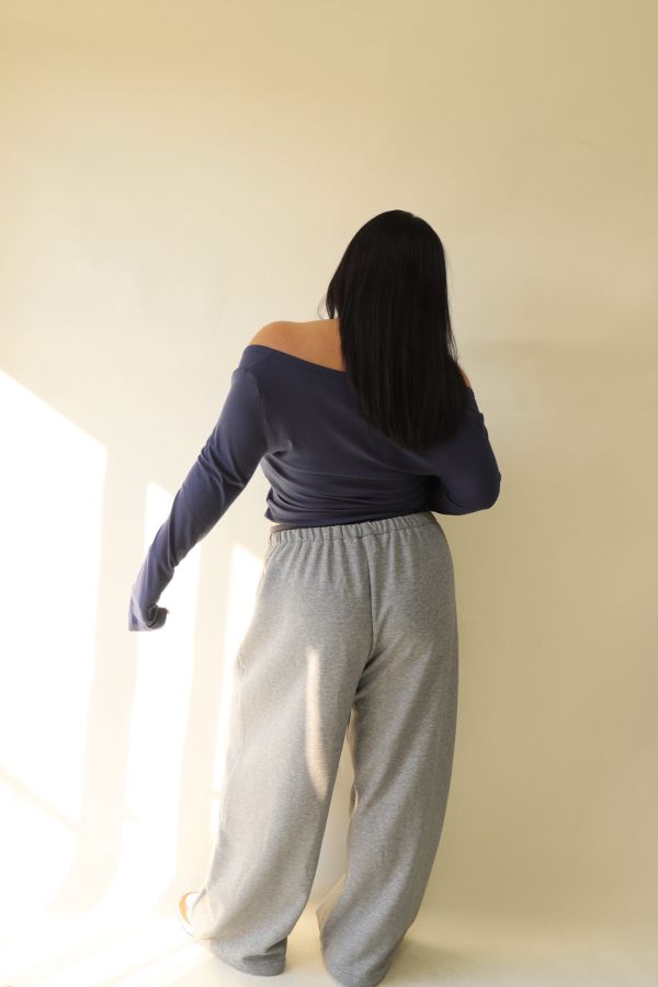 【EASE】設計感雙層抽繩棉褲 (灰) 