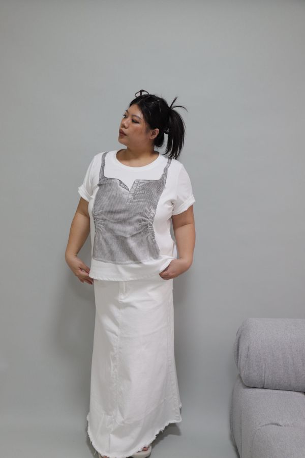 【EASE】不易皺設計感背心T-白 