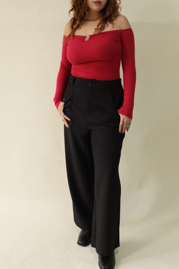 【EASE】長腿系修胯斜紋直筒褲(黑) 