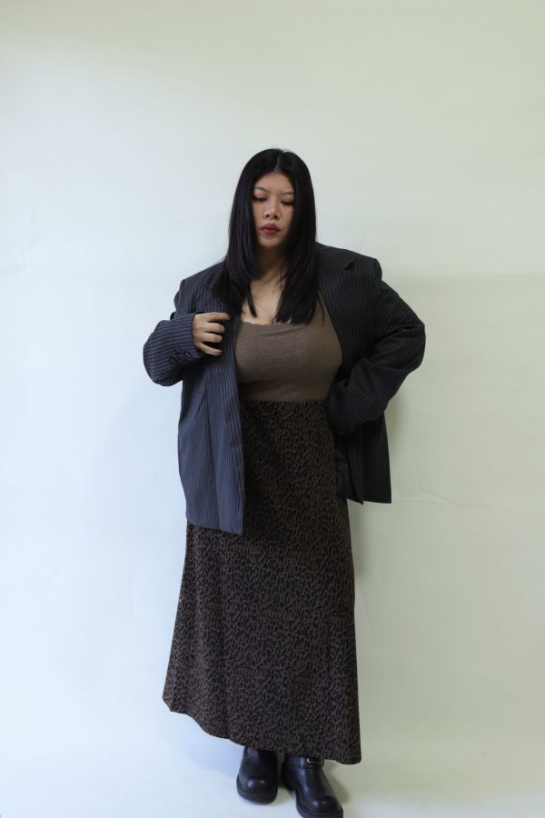 【EASE】廓系穿搭直條紋西裝外套 