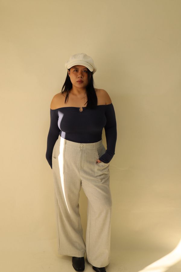 【EASE】長腿系修胯斜紋直筒褲(灰) 