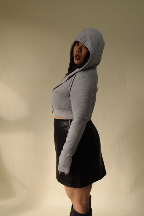 連帽全排釦短版上衣 