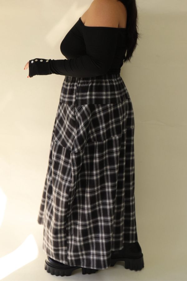 【EASE】秋日格紋鬆緊腰藏肉神裙 