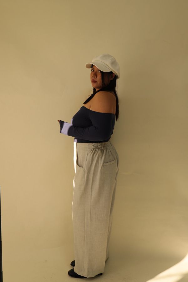 【EASE】長腿系修胯斜紋直筒褲(灰) 