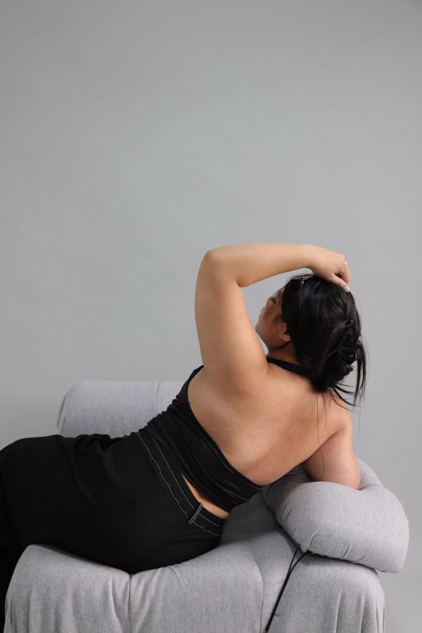 翻領掛脖皺皺上衣 