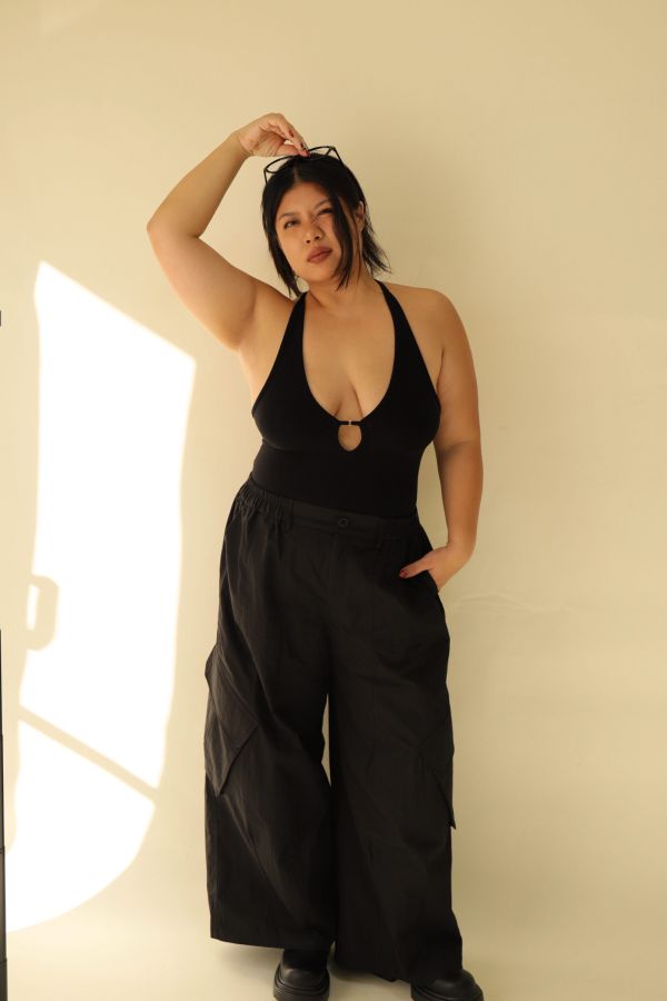 【EASE】大口袋寬鬆工裝褲(黑) 