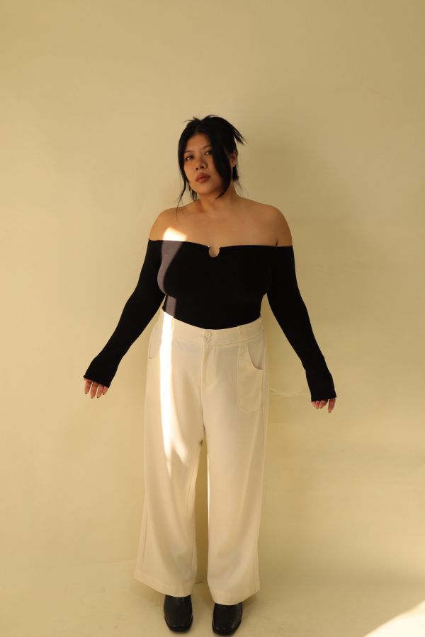 【EASE】長腿系修胯斜紋直筒褲(杏) 