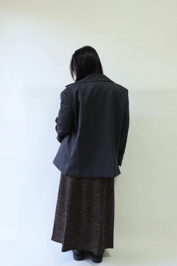 【EASE】滑順直筒時髦豹紋長裙 