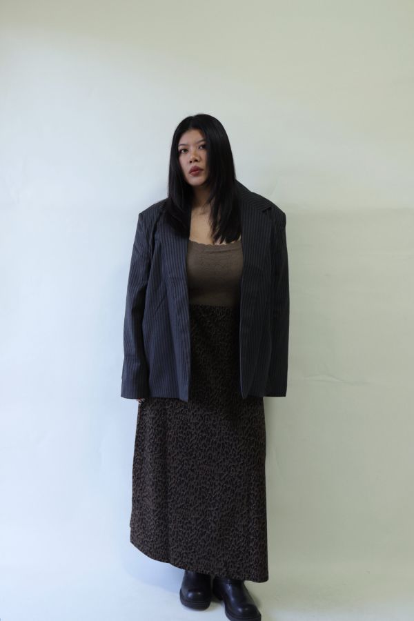 【EASE】廓系穿搭直條紋西裝外套 