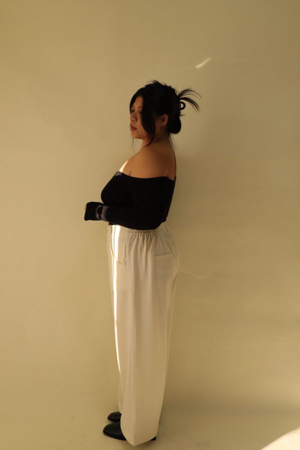 【EASE】長腿系修胯斜紋直筒褲(杏) 