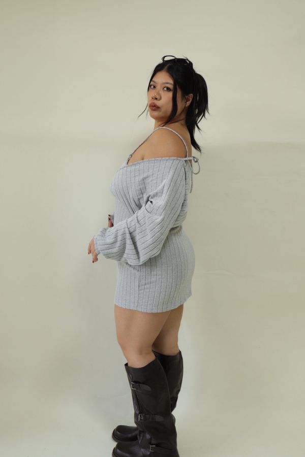 純慾感假兩件顯瘦洋裝 