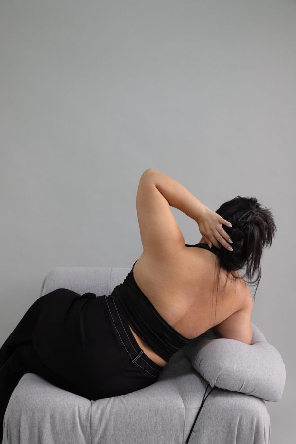 翻領掛脖皺皺上衣 