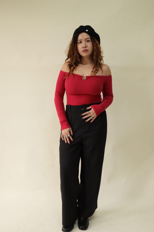 【EASE】長腿系修胯斜紋直筒褲(黑) 