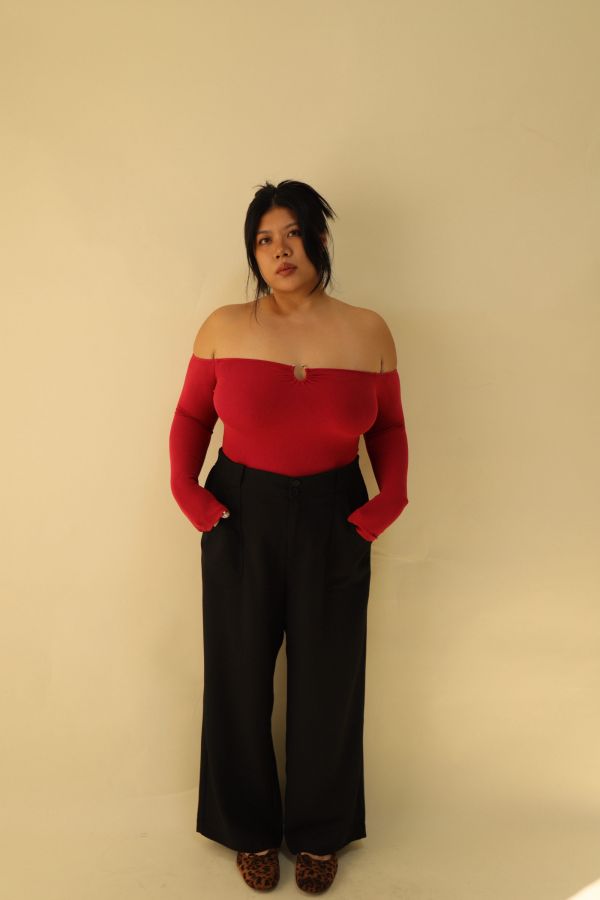 【EASE】長腿系修胯斜紋直筒褲(黑) 