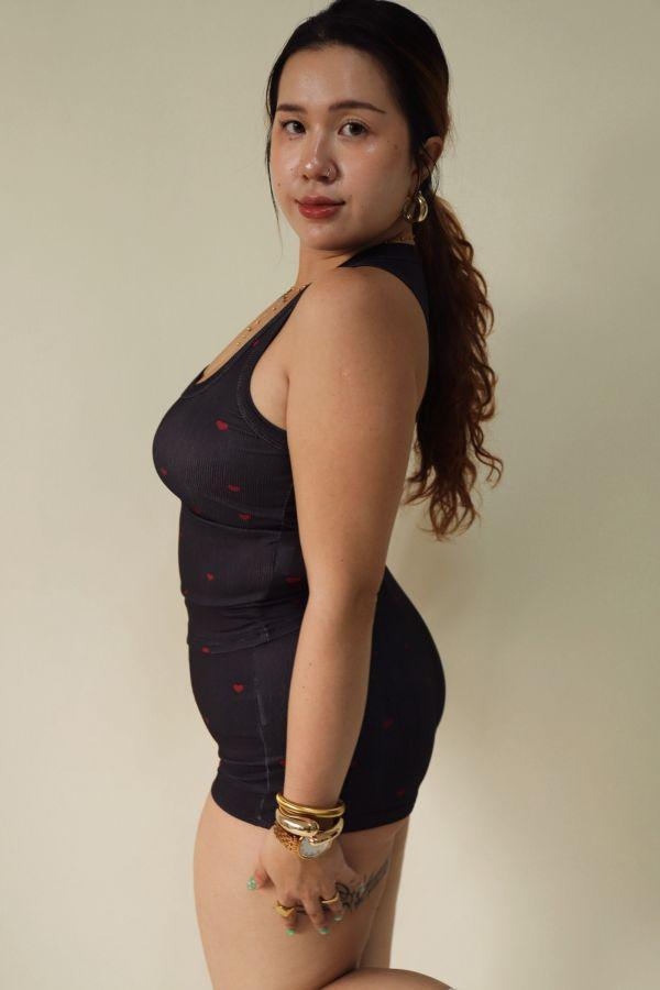 【門市試穿品】可愛愛心兩件式居家套裝-黑 