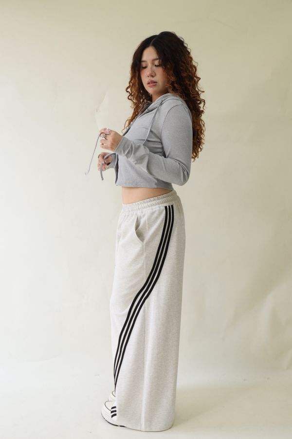 【EASE】這件超神撞色高腰棉褲-灰 