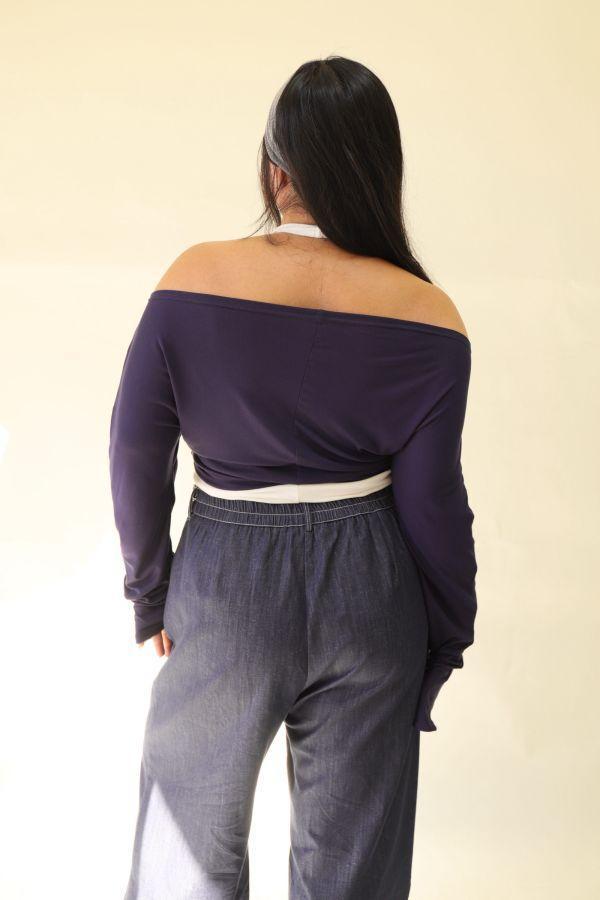 【門市試穿品】假兩件掛脖舒適上衣 